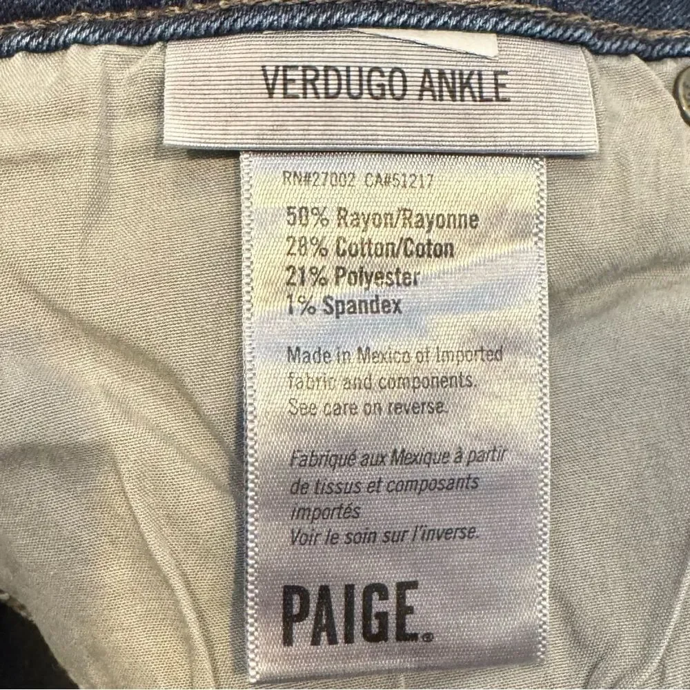 Paige Denim Jeans - Verdugo Ankle 28